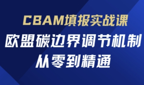 CBAM填报实战课,欧盟碳边界调节机制,从零到精通-龙腾终点站